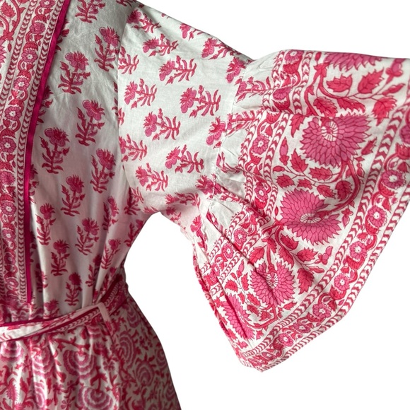 Sue Sartor Tiered Maxi Dress with Waist Tie Medium - Picture 4 of 9